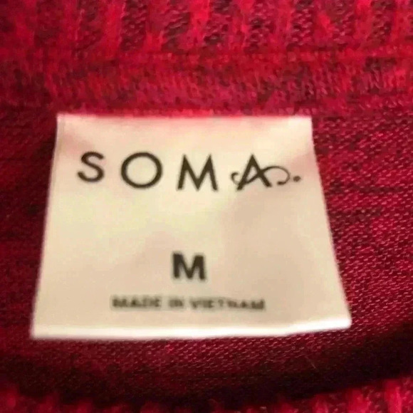 Soma Ladies Red Knit Super Soft Sweater Size Medium Flecks of black in Sweater - Picture 2 of 4